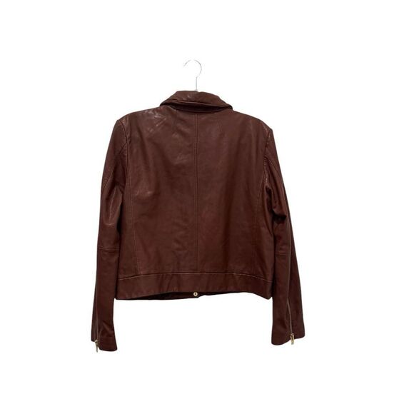 NWT $650 J CREW Collection leather shirt-jacket in Grizzly Brown - Picture 10 of 13